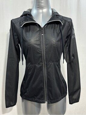 Adidas Women’s Climastorm Black Honeycomb Training Jacket Hooded XS - 572